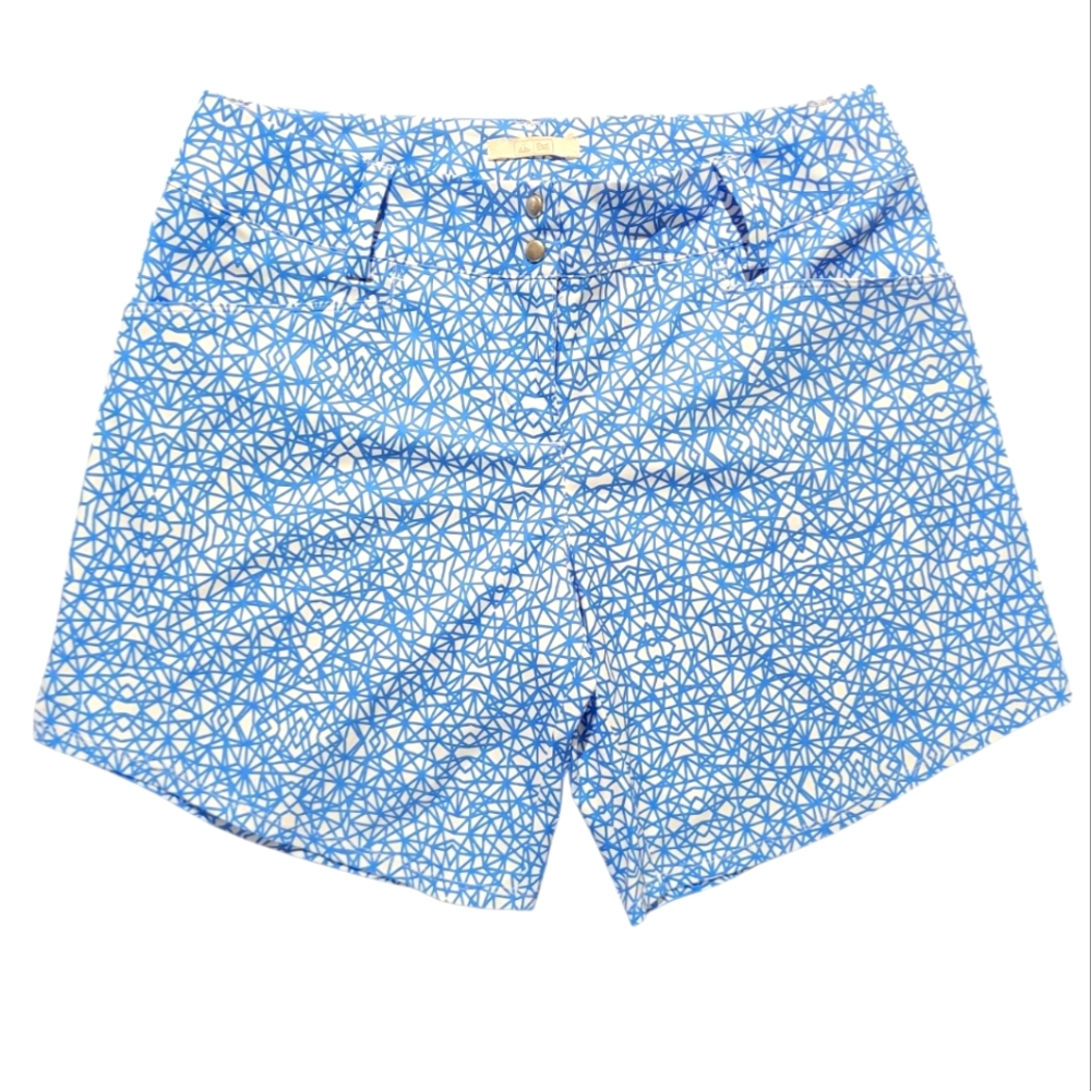 Adidas Golf Shorts Blue/White Geometry Print - Size 2